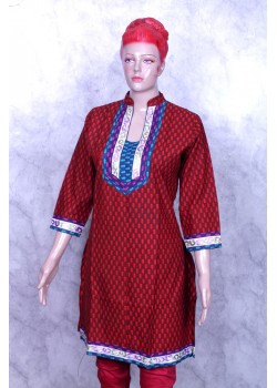 high neck yogpatch cotton kurti